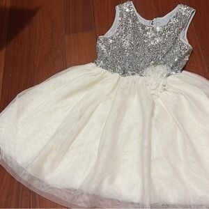 The Children's Place Silver and White Formal Dress